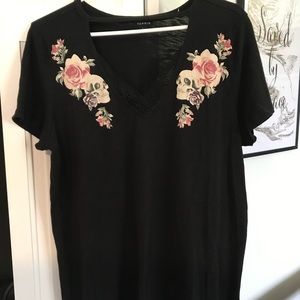 Torrid Skull V Neck Tee